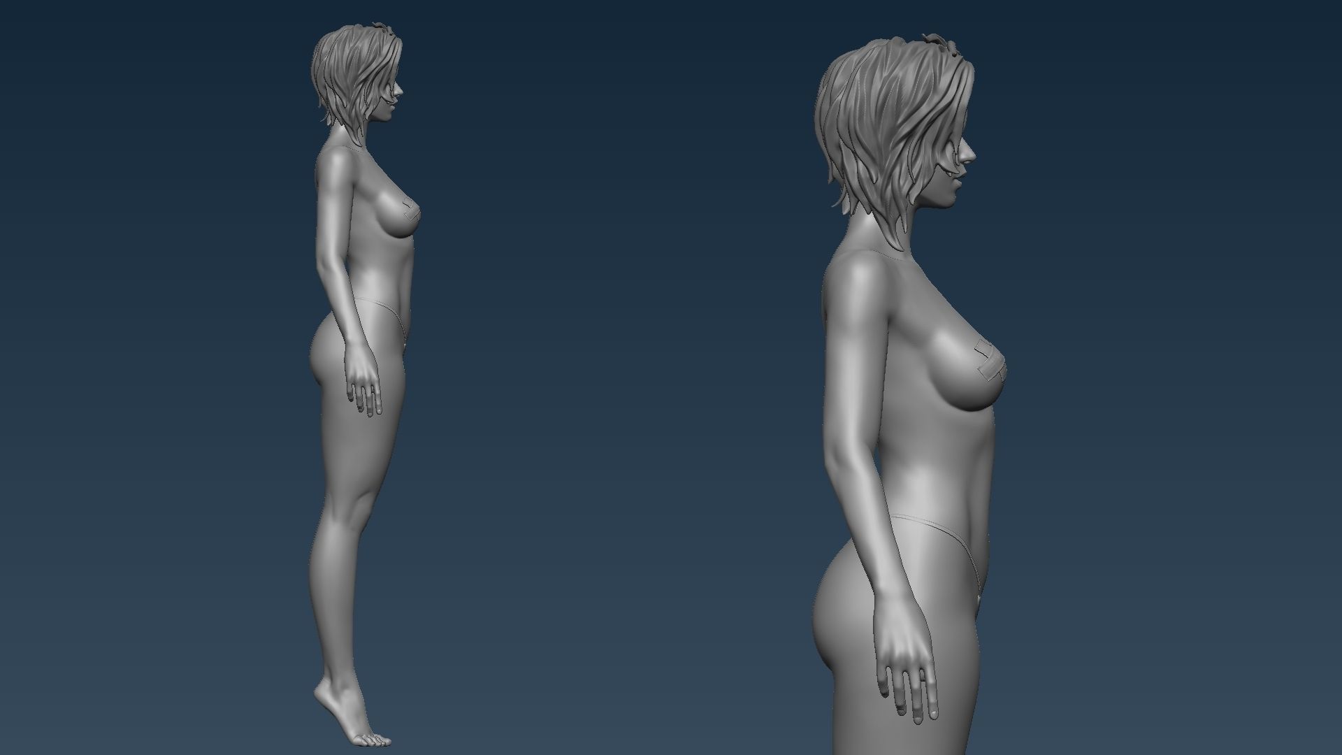 Female base mesh 3D model_2