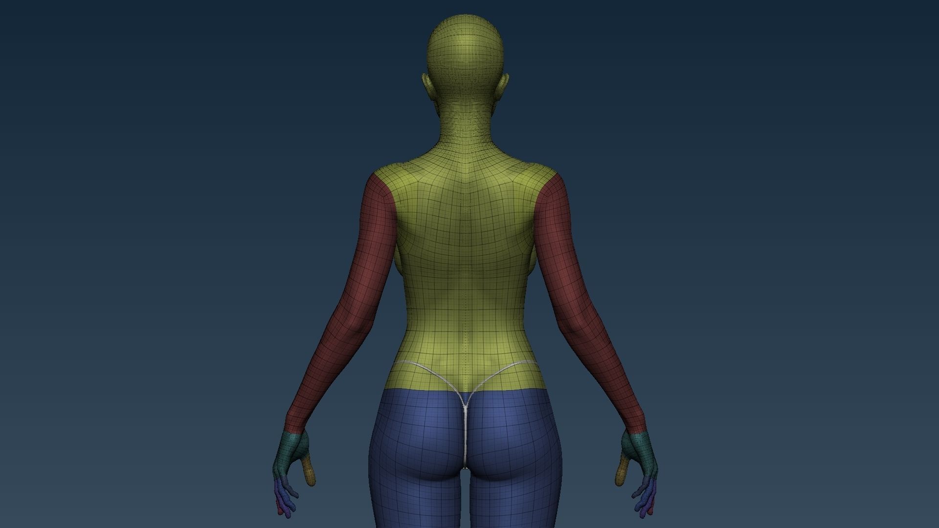 Female base mesh 3D model_15