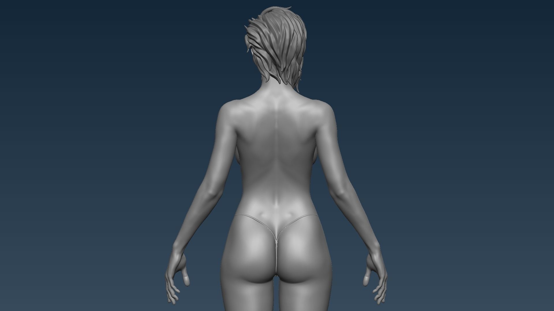 Female base mesh 3D model_8