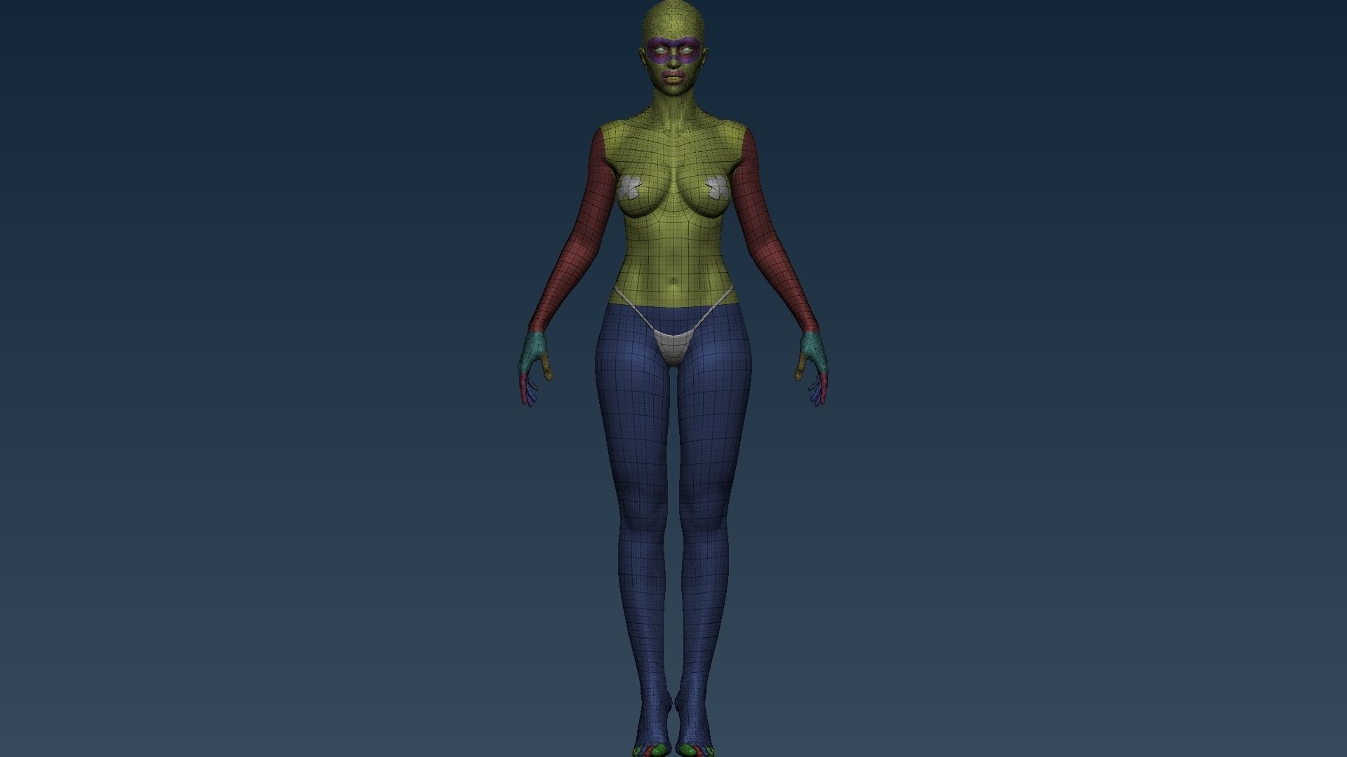 Female base mesh 3D model_19