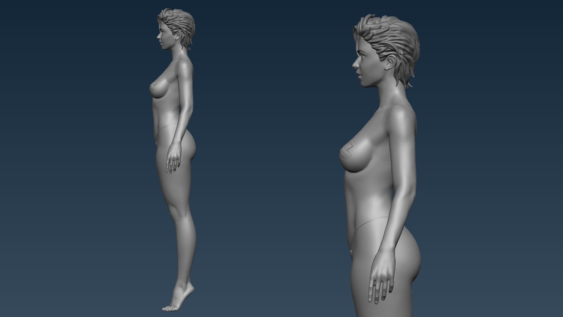 Female base mesh 3D model_3