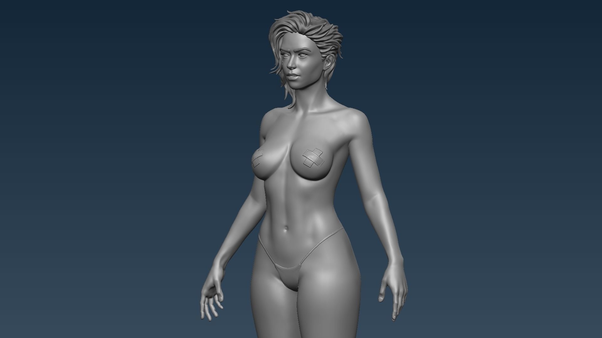 Female base mesh 3D model_6