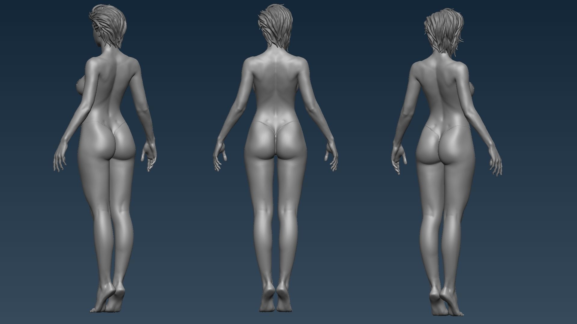 Female base mesh 3D model_5