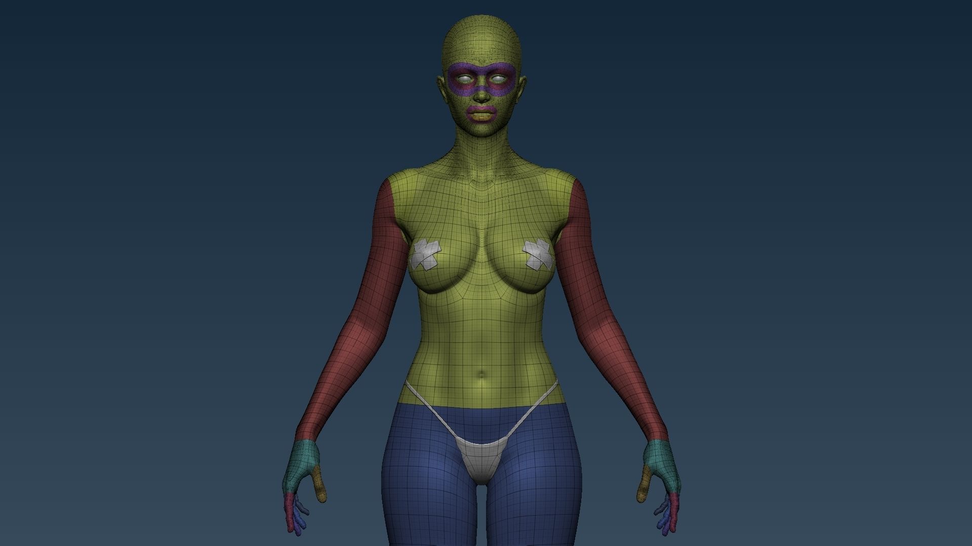 Female base mesh 3D model_14