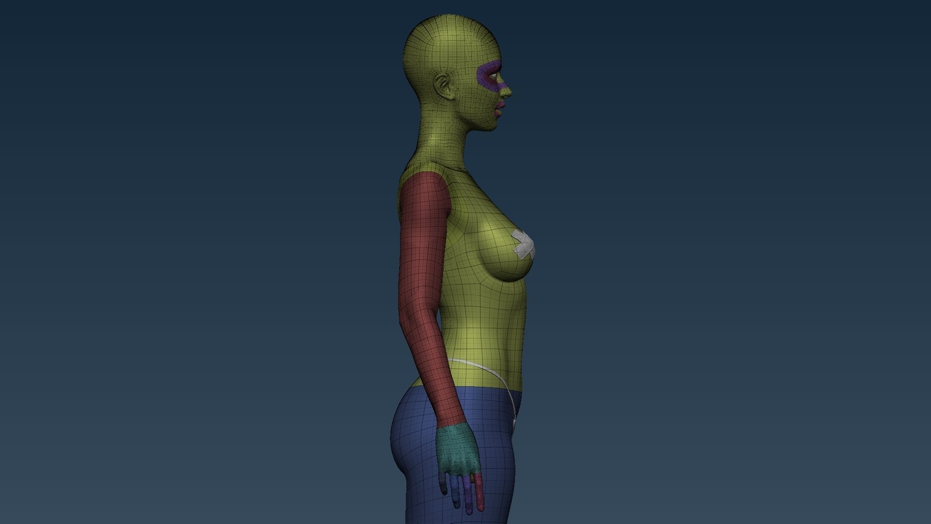 Female base mesh 3D model_16