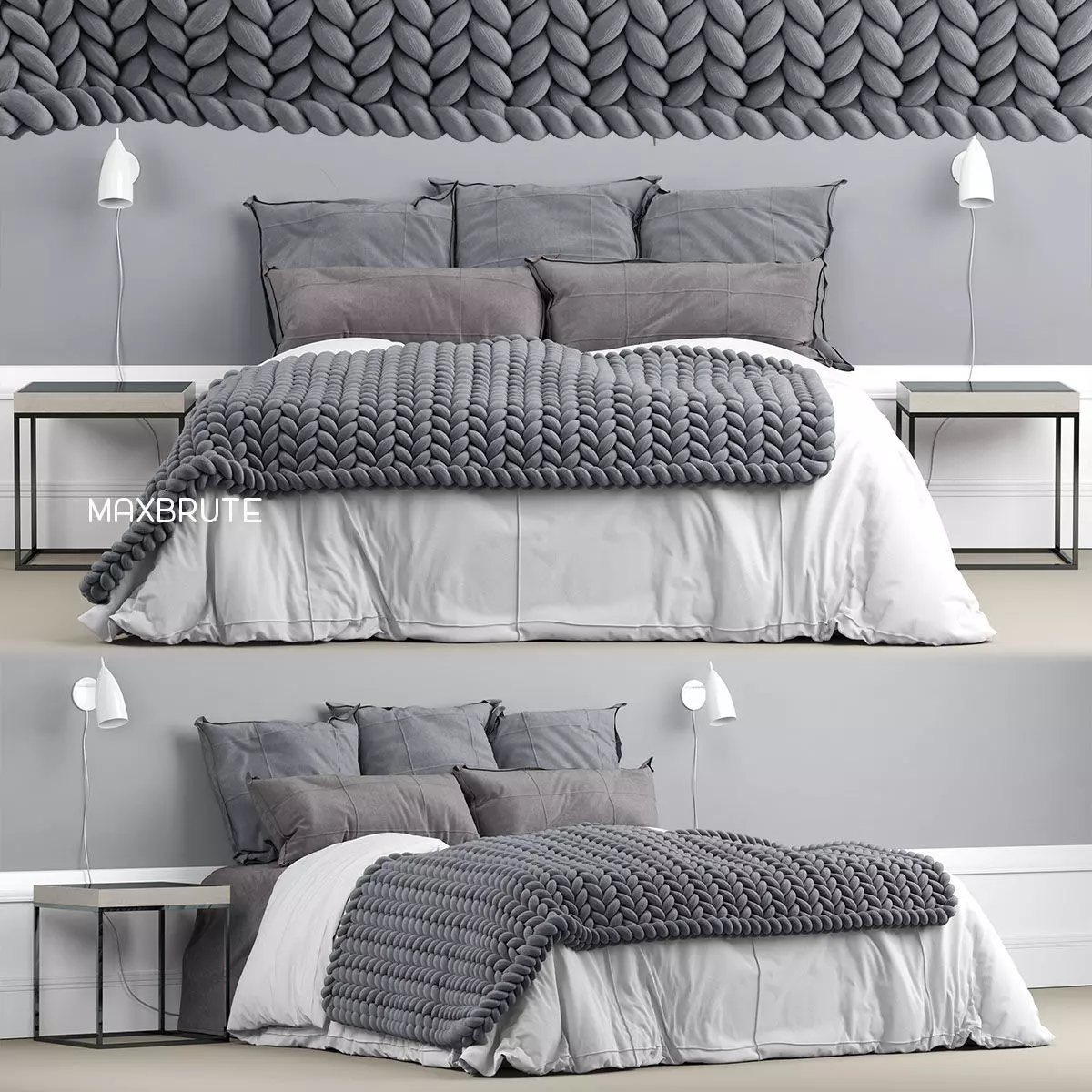 Bed for bedroom Free 3D model