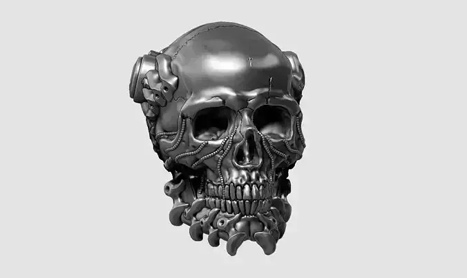 skull robot head a42