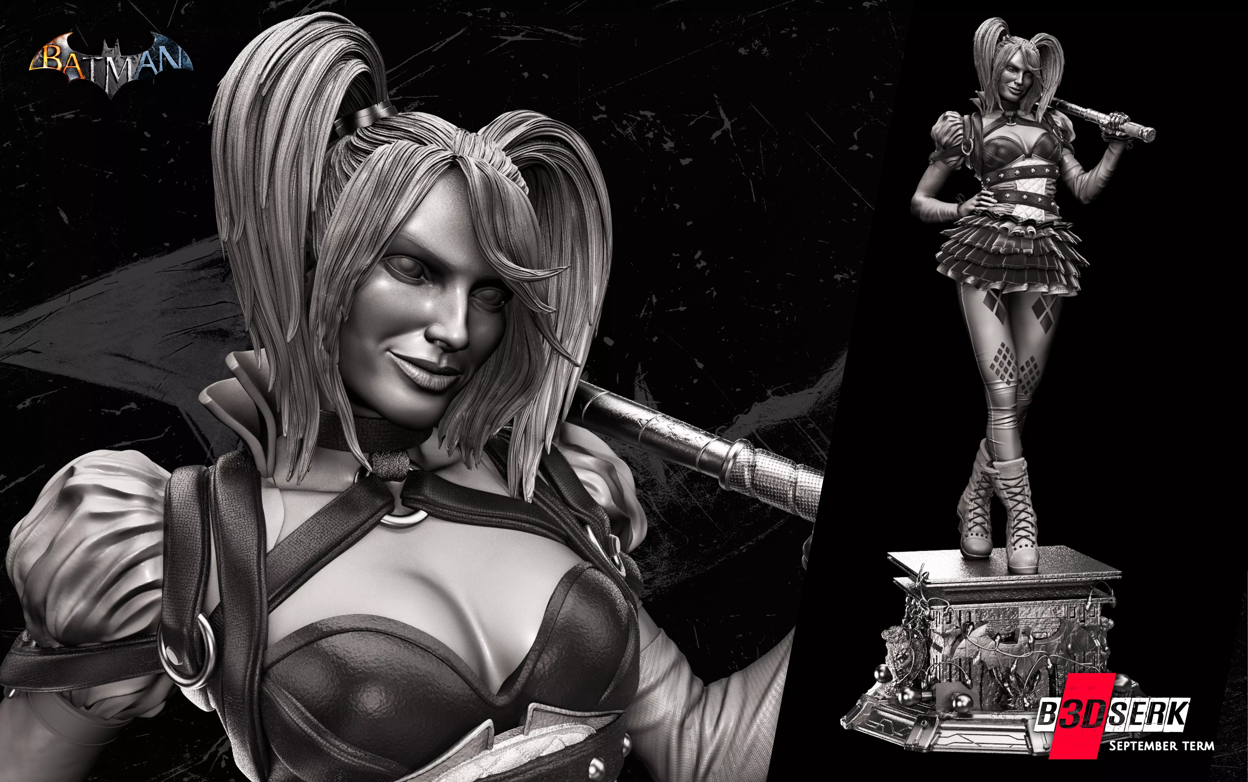 B3DSERK September term 2022 Harley Quinn Sculpture 3D print model