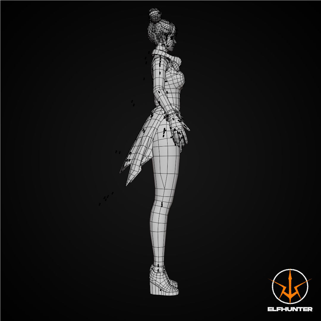EXCLUSIVE ELF HUNTER EDITION RIGGED CHARACTER ELF PARTY Low-poly 3D model_15