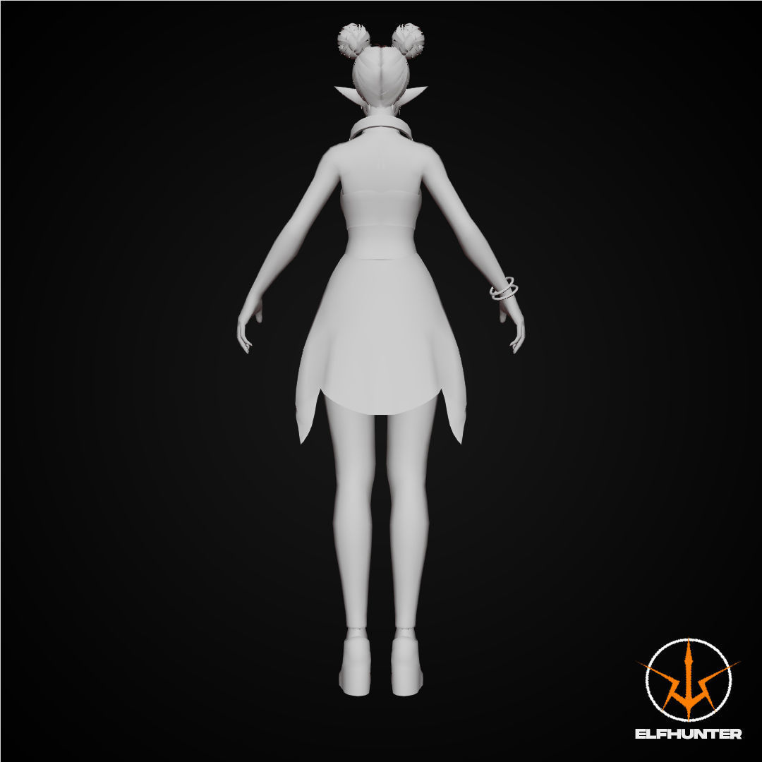 EXCLUSIVE ELF HUNTER EDITION RIGGED CHARACTER ELF PARTY Low-poly 3D model_8