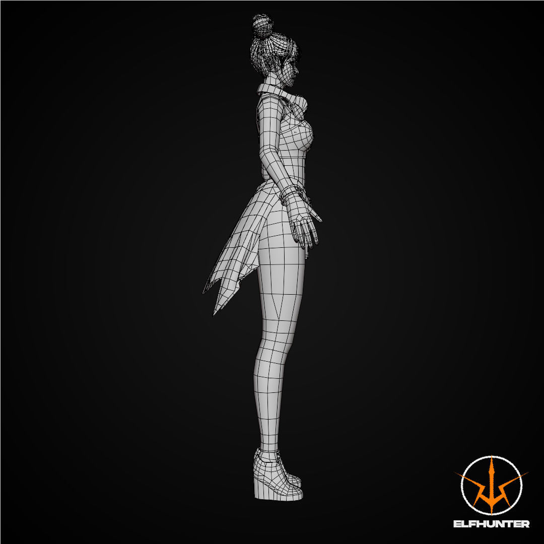 EXCLUSIVE ELF HUNTER EDITION RIGGED CHARACTER ELF PARTY Low-poly 3D model_11