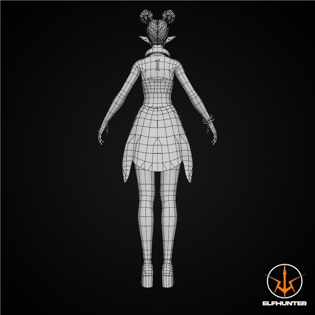 EXCLUSIVE ELF HUNTER EDITION RIGGED CHARACTER ELF PARTY Low-poly 3D model_12