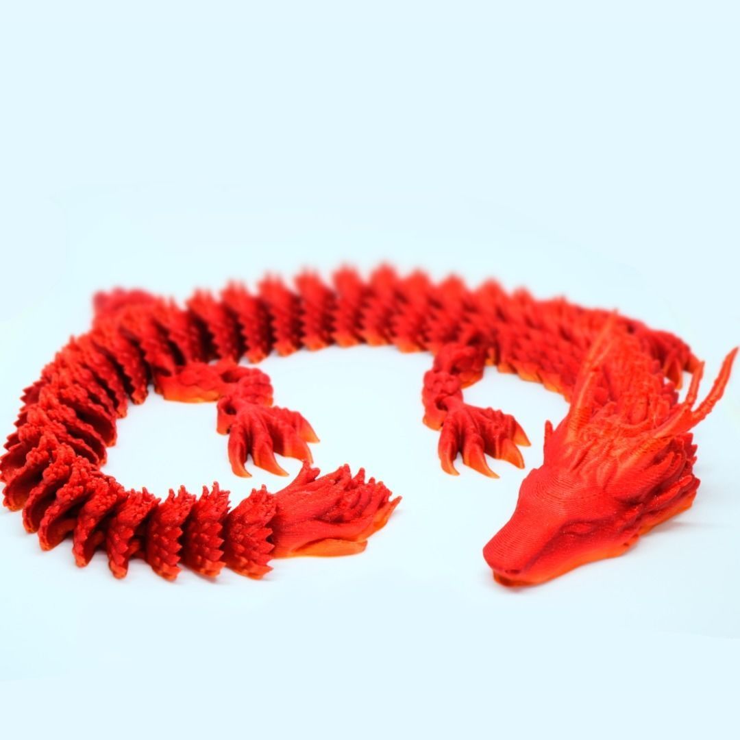 Articulated Dragons Set 3 flexi dragons SNAKE 3D print model_3
