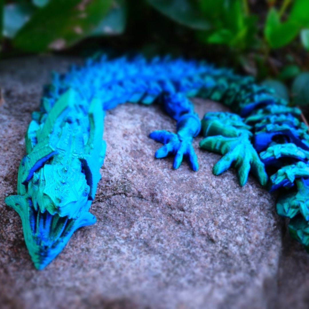 Articulated Dragons Set 3 flexi dragons SNAKE 3D print model_4