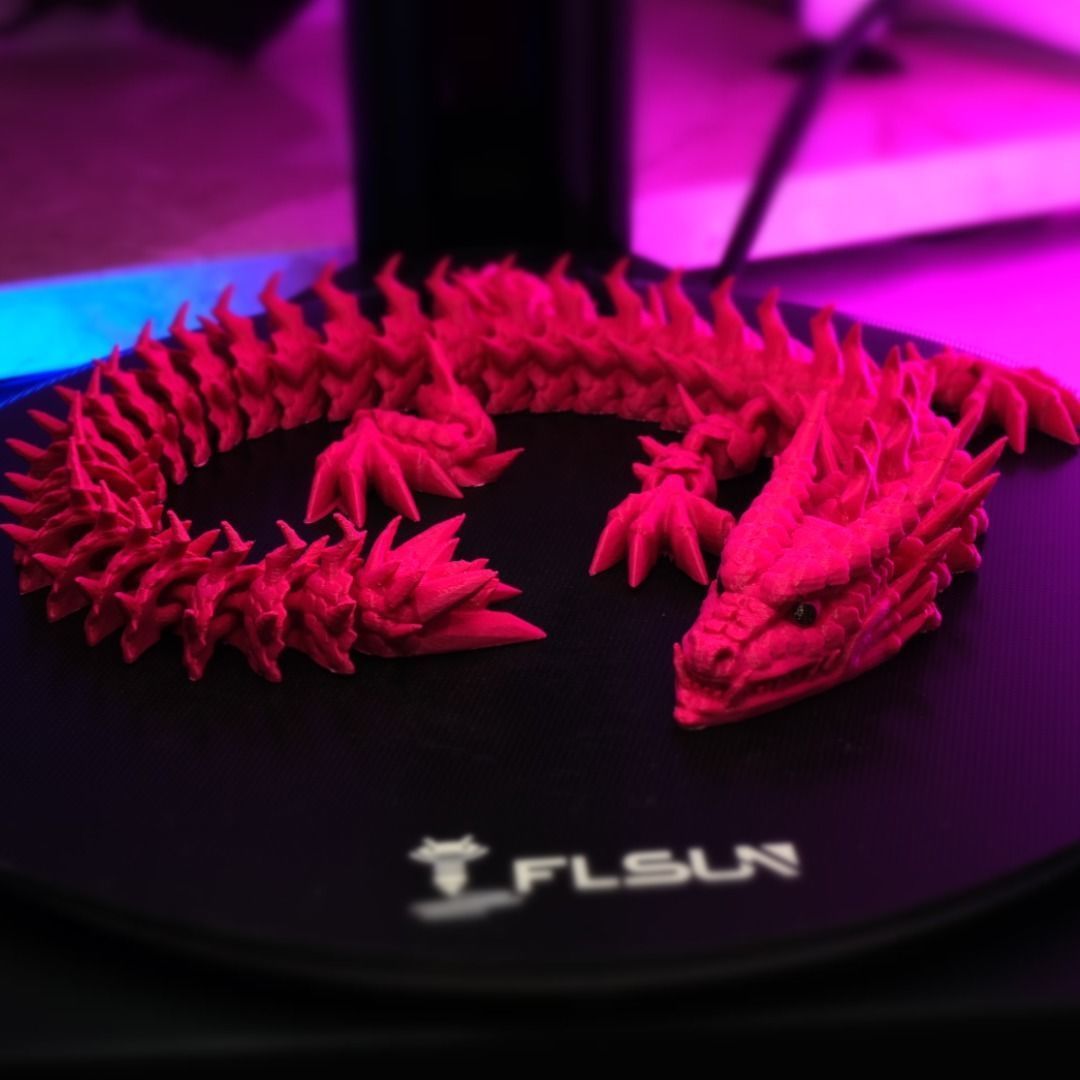 Articulated Dragons Set 3 flexi dragons SNAKE 3D print model_2
