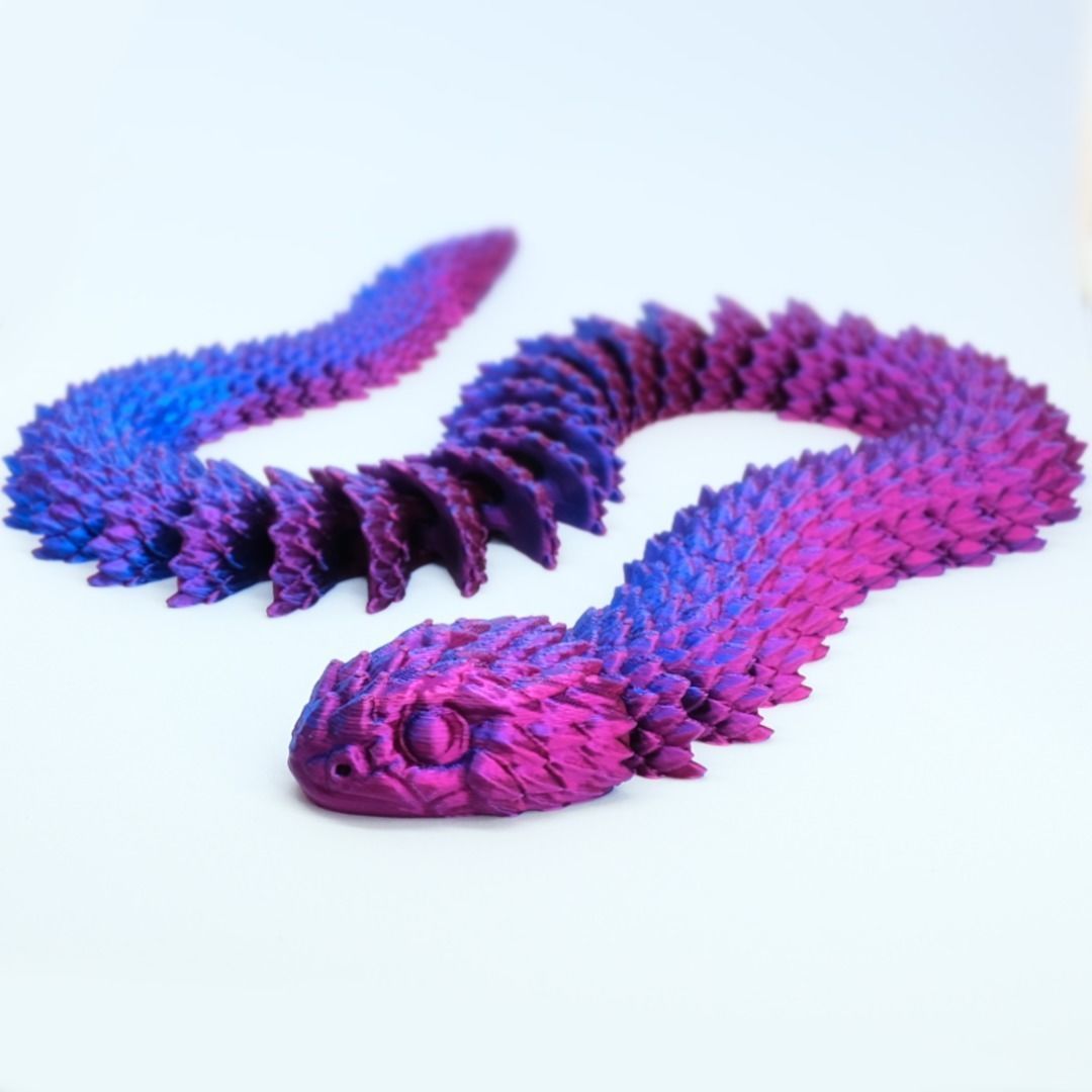 Articulated Dragons Set 3 flexi dragons SNAKE 3D print model_1