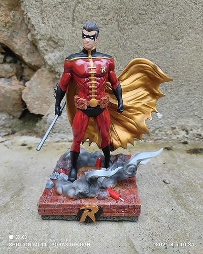 ROBIN statue of batman with cape and cape 3D print model