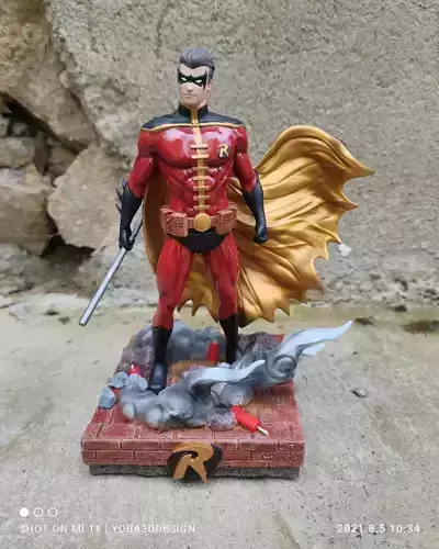 ROBIN statue of batman with cape and cape