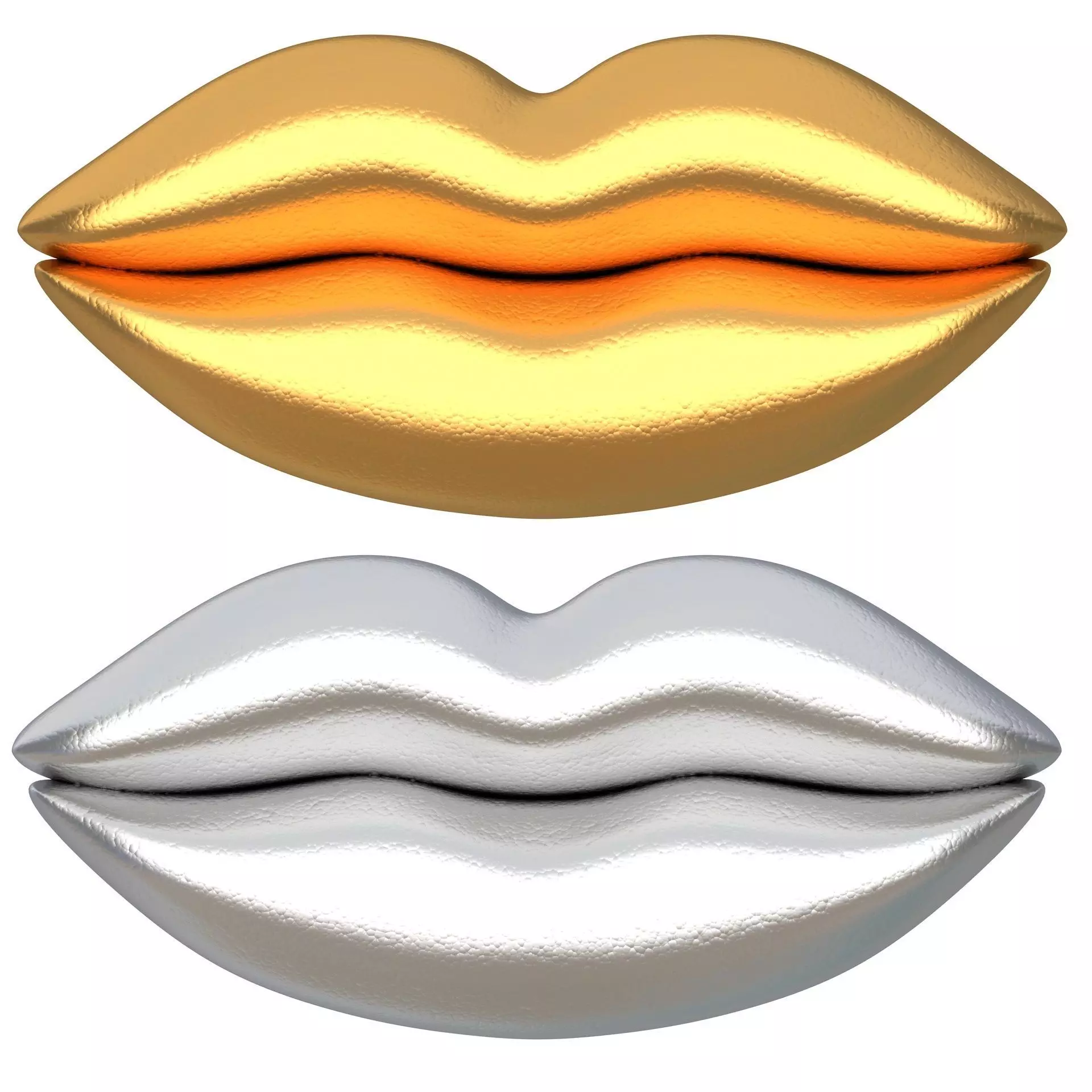 Lips Icon Gold And Silver 3D model | CGTrader
