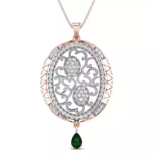 Women pendant-earrings set 3dm stl render detail