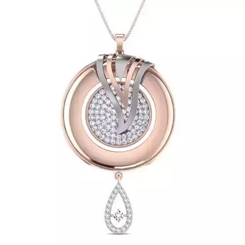 Women pendant-earrings set 3dm stl render detail