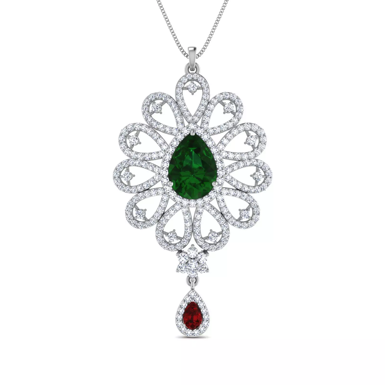 Women pendant-earrings set 3dm stl render detail 3D print model