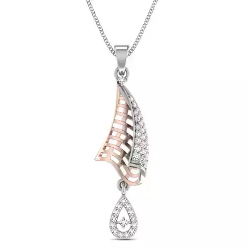 Women pendant-earrings set 3dm stl render detail