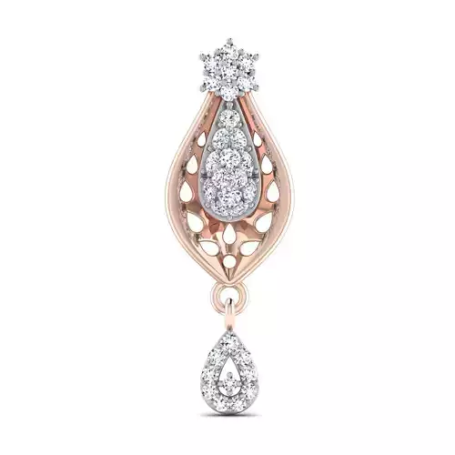 Women pendant-earrings set 3dm stl render detail