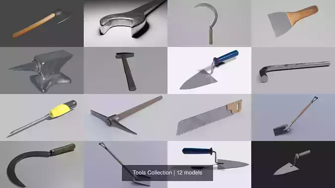 Tools Collection sword with wooden handle 