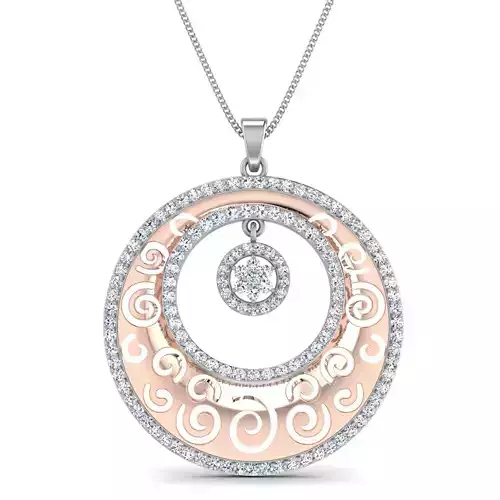 Women pendant-earrings set 3dm stl render detail