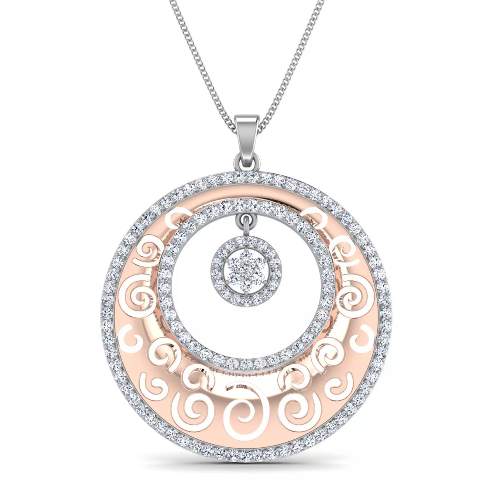 Women pendant-earrings set 3dm stl render detail 3D print model_0