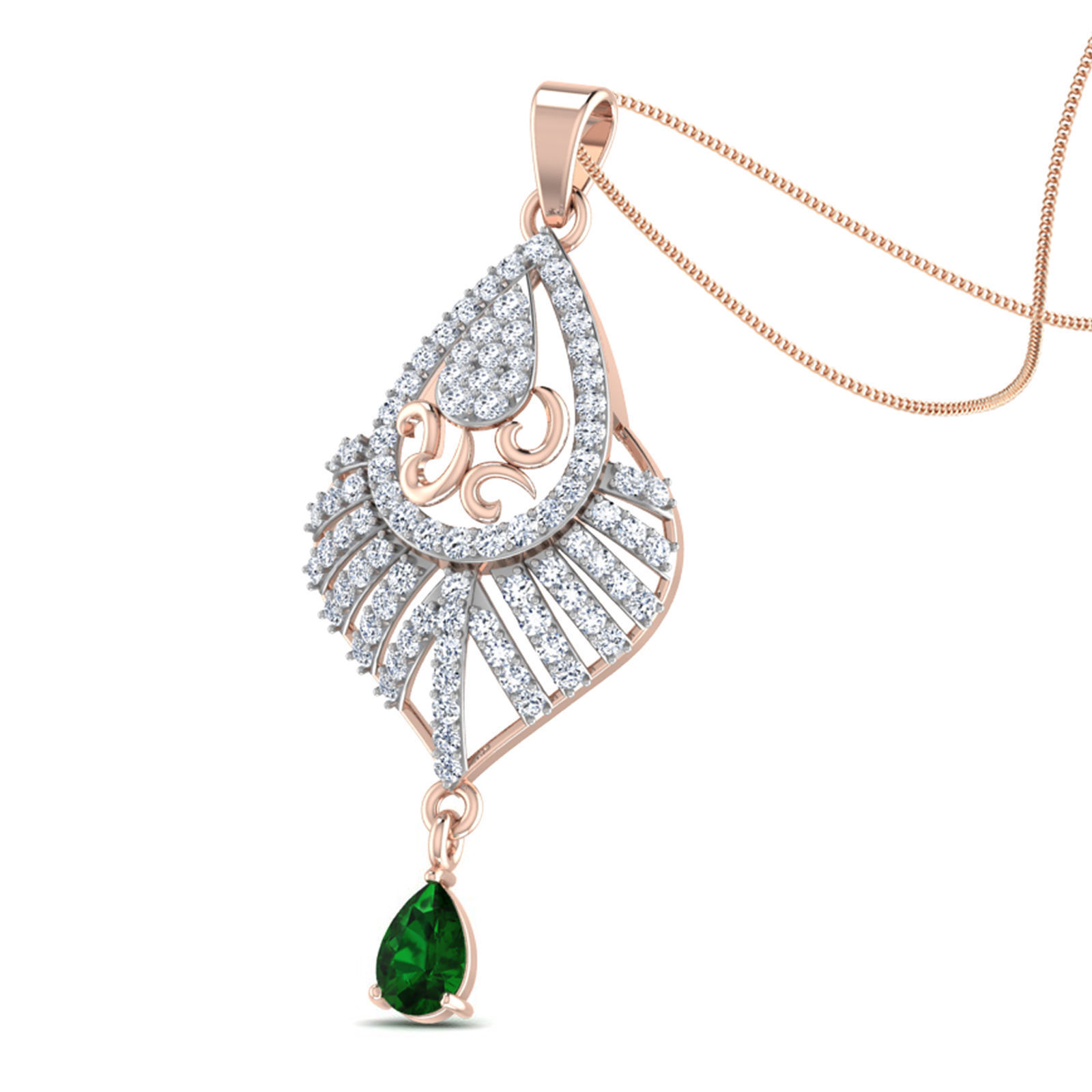 Women pendant-earrings set 3dm stl render detail 3D print model_2