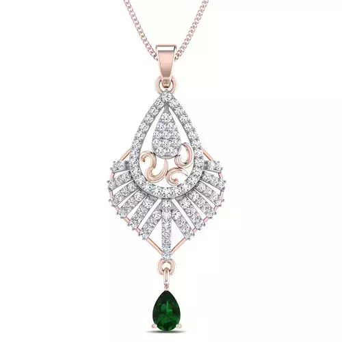 Women pendant-earrings set 3dm stl render detail