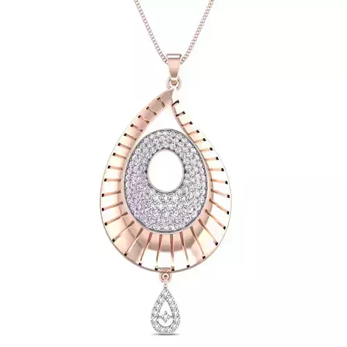 Women pendant-earrings set 3dm stl render detail