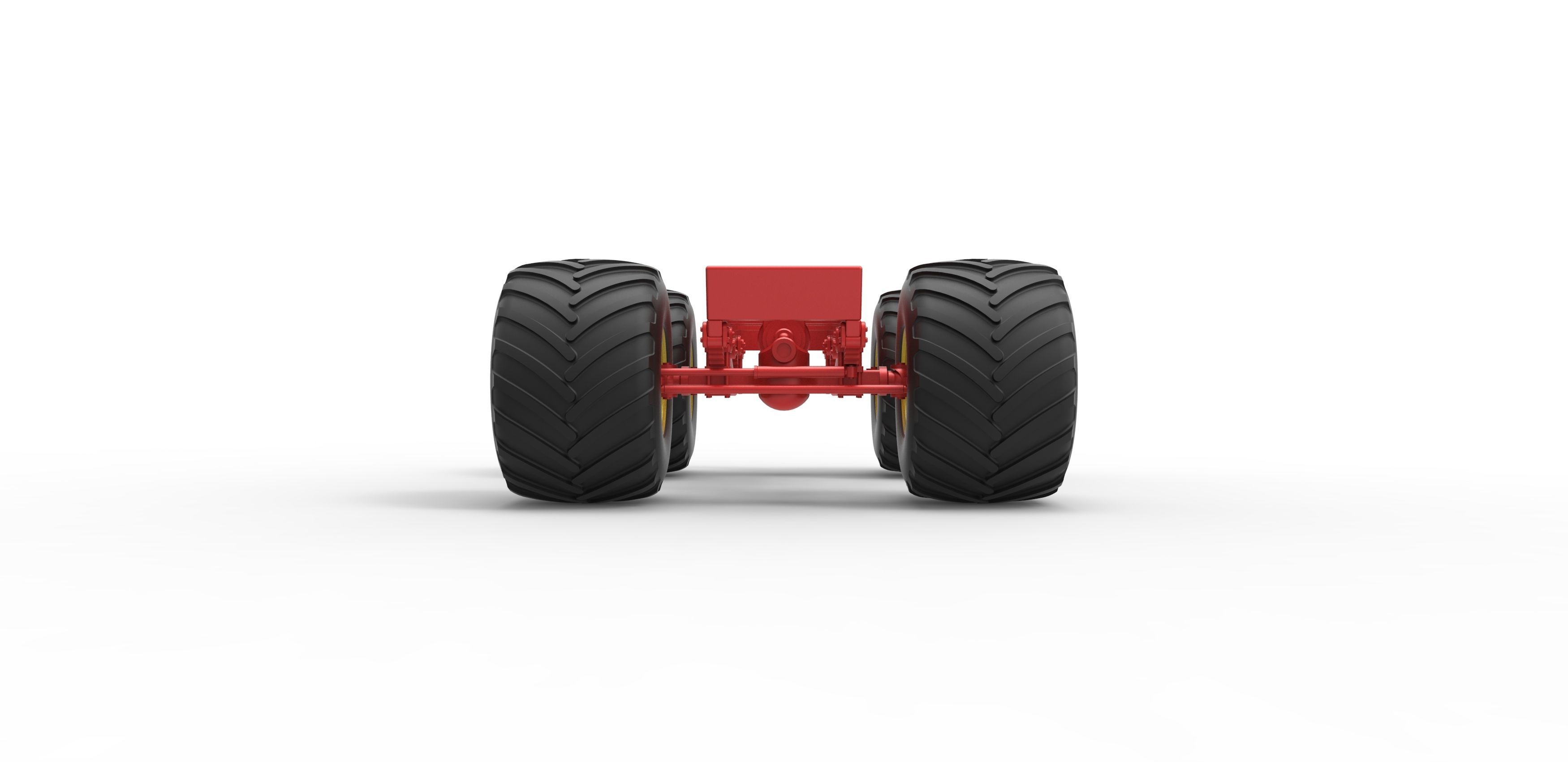 Old school monster truck chassis Scale 1 to 25 3D print model_6