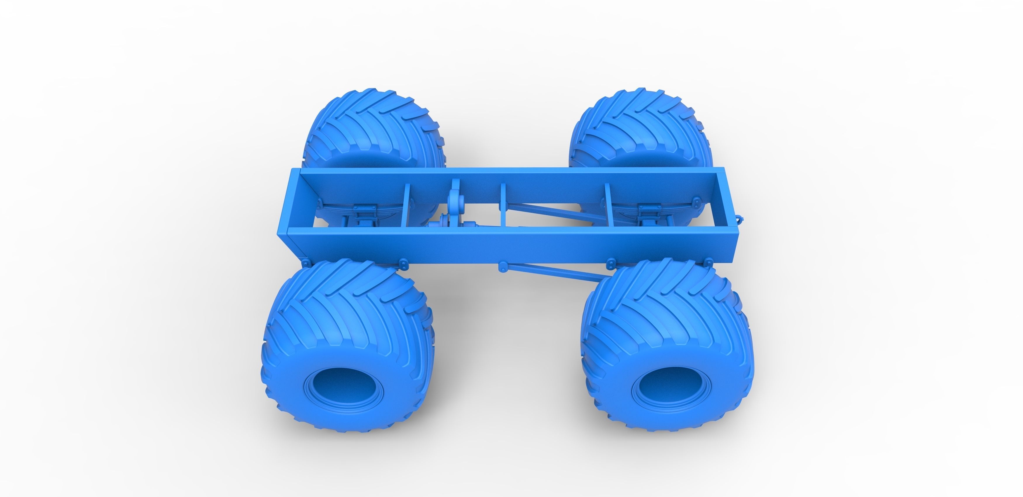 Old school monster truck chassis Scale 1 to 25 3D print model_22