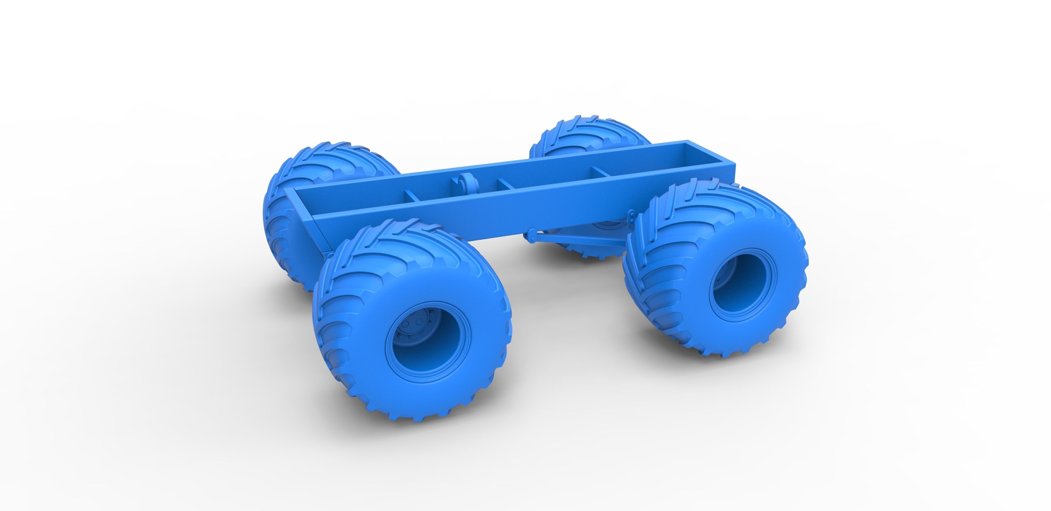Old school monster truck chassis Scale 1 to 25 3D print model_14