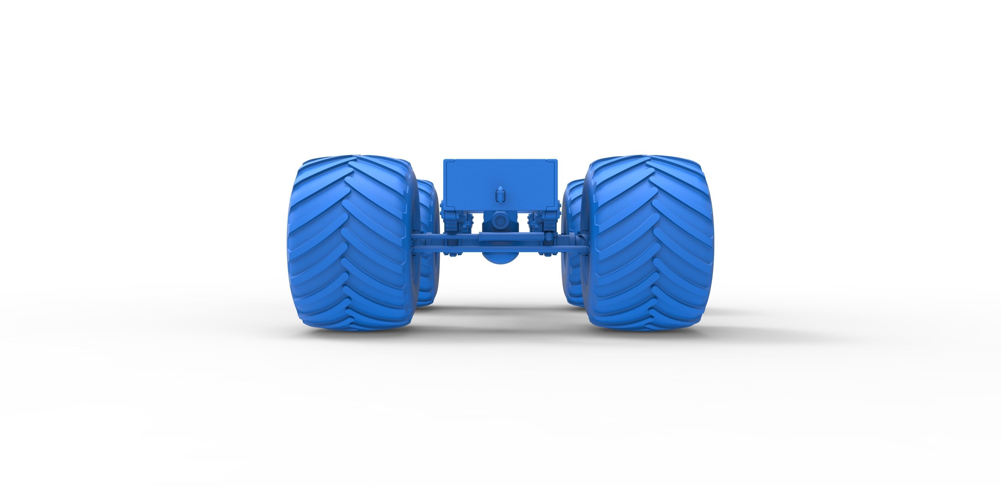 Old school monster truck chassis Scale 1 to 25 3D print model_27