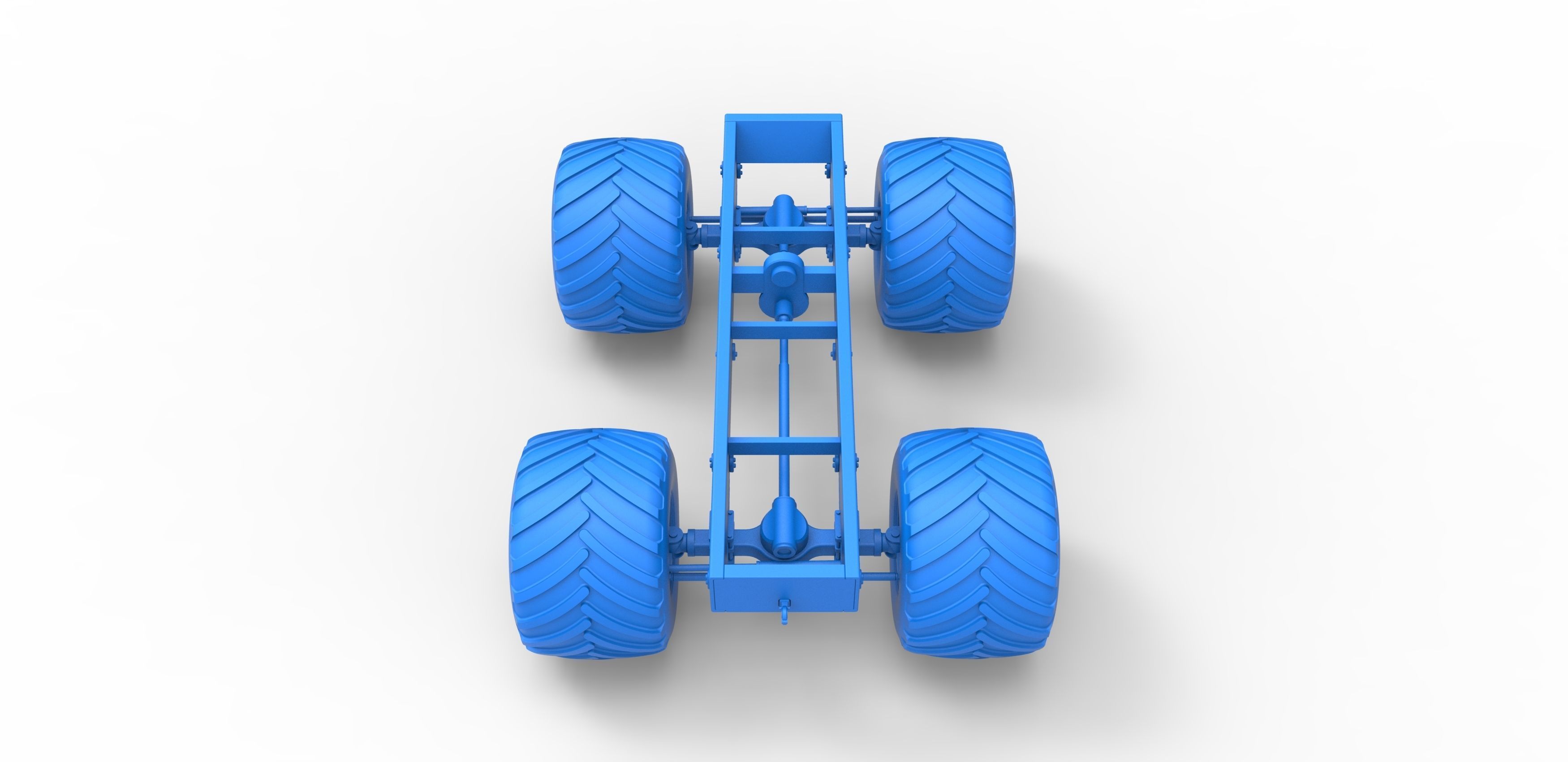 Old school monster truck chassis Scale 1 to 25 3D print model_26