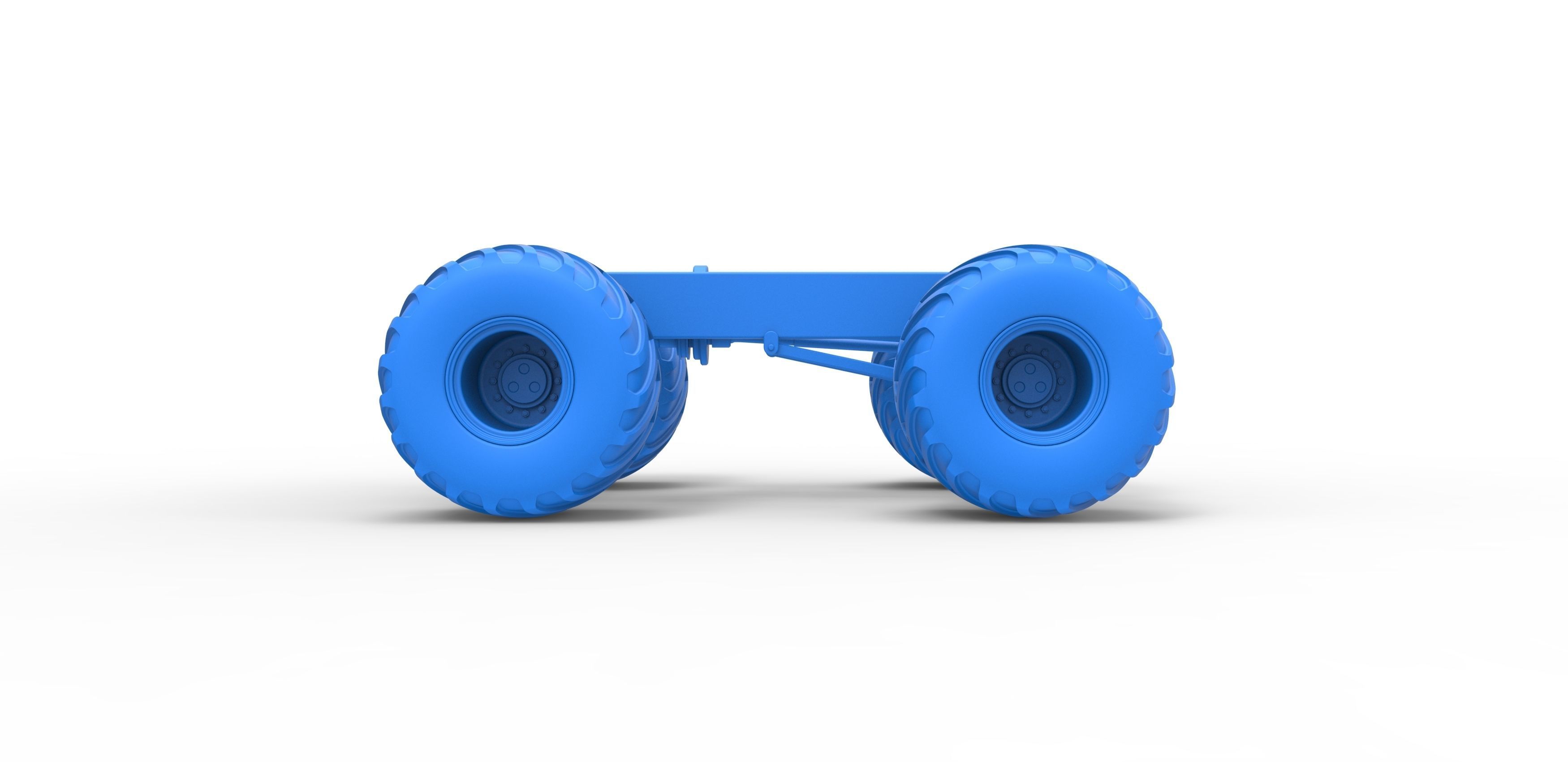 Old school monster truck chassis Scale 1 to 25 3D print model_21