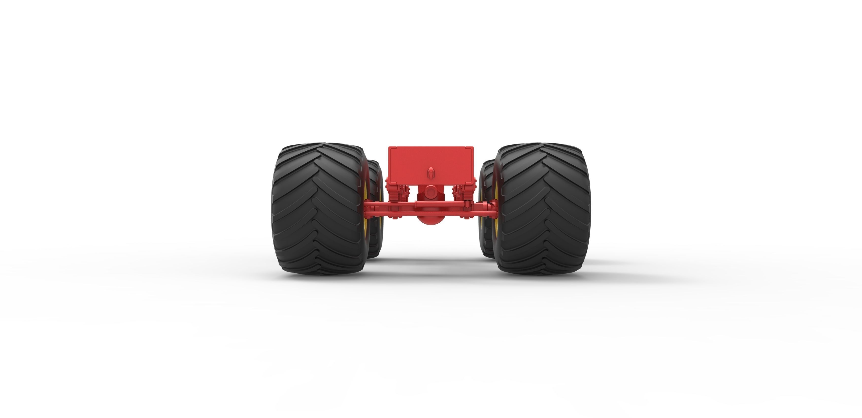 Old school monster truck chassis Scale 1 to 25 3D print model_13