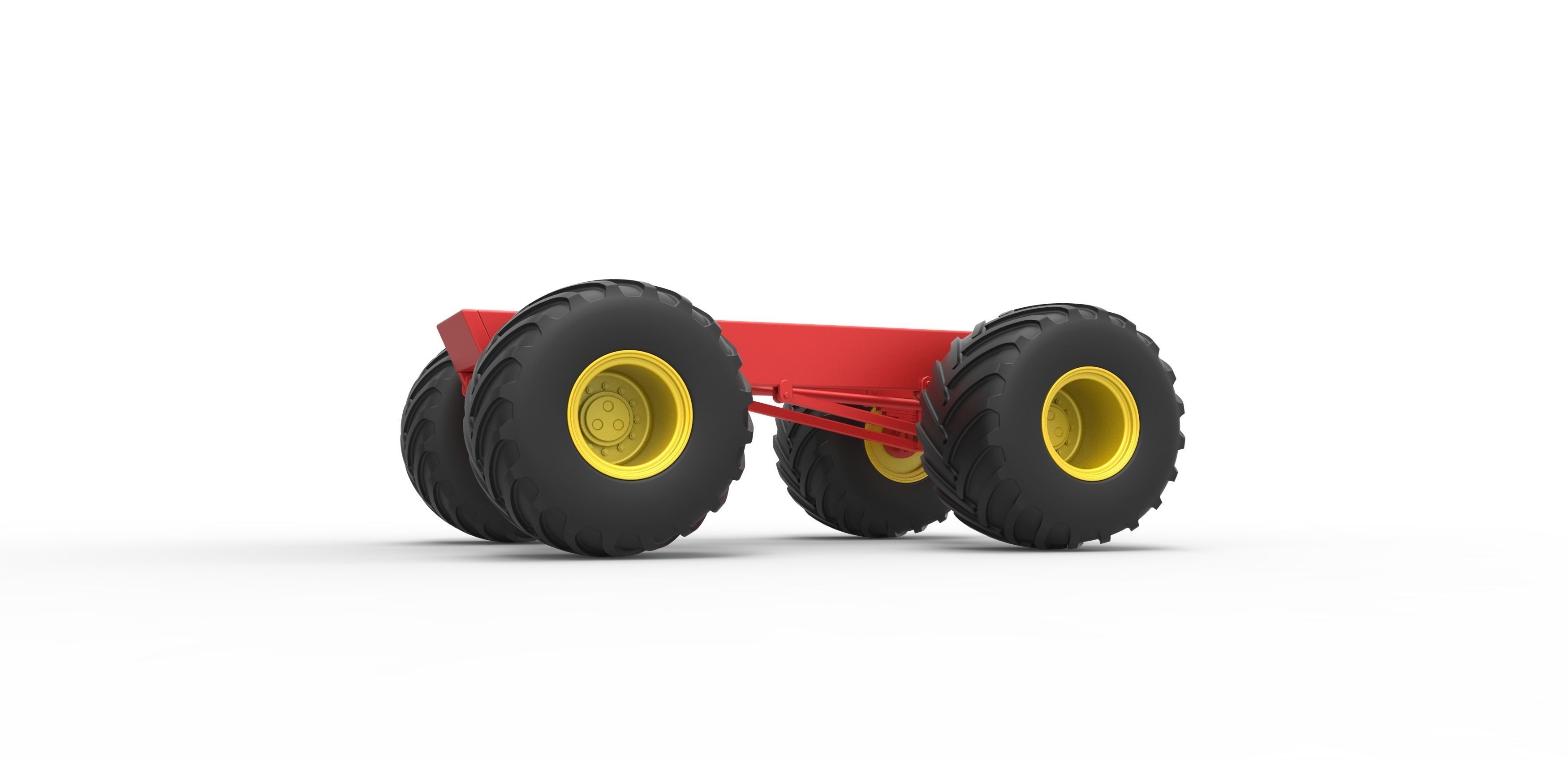 Old school monster truck chassis Scale 1 to 25 3D print model_2