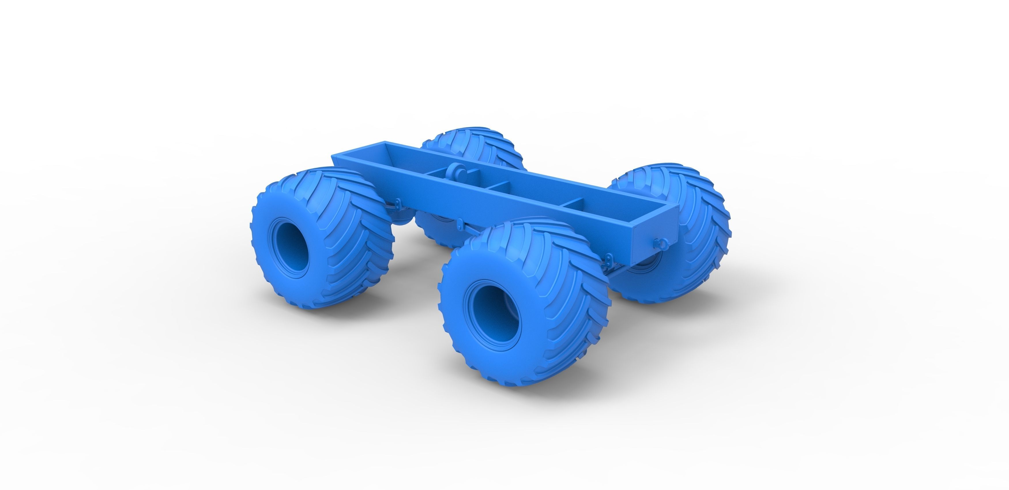 Old school monster truck chassis Scale 1 to 25 3D print model_24