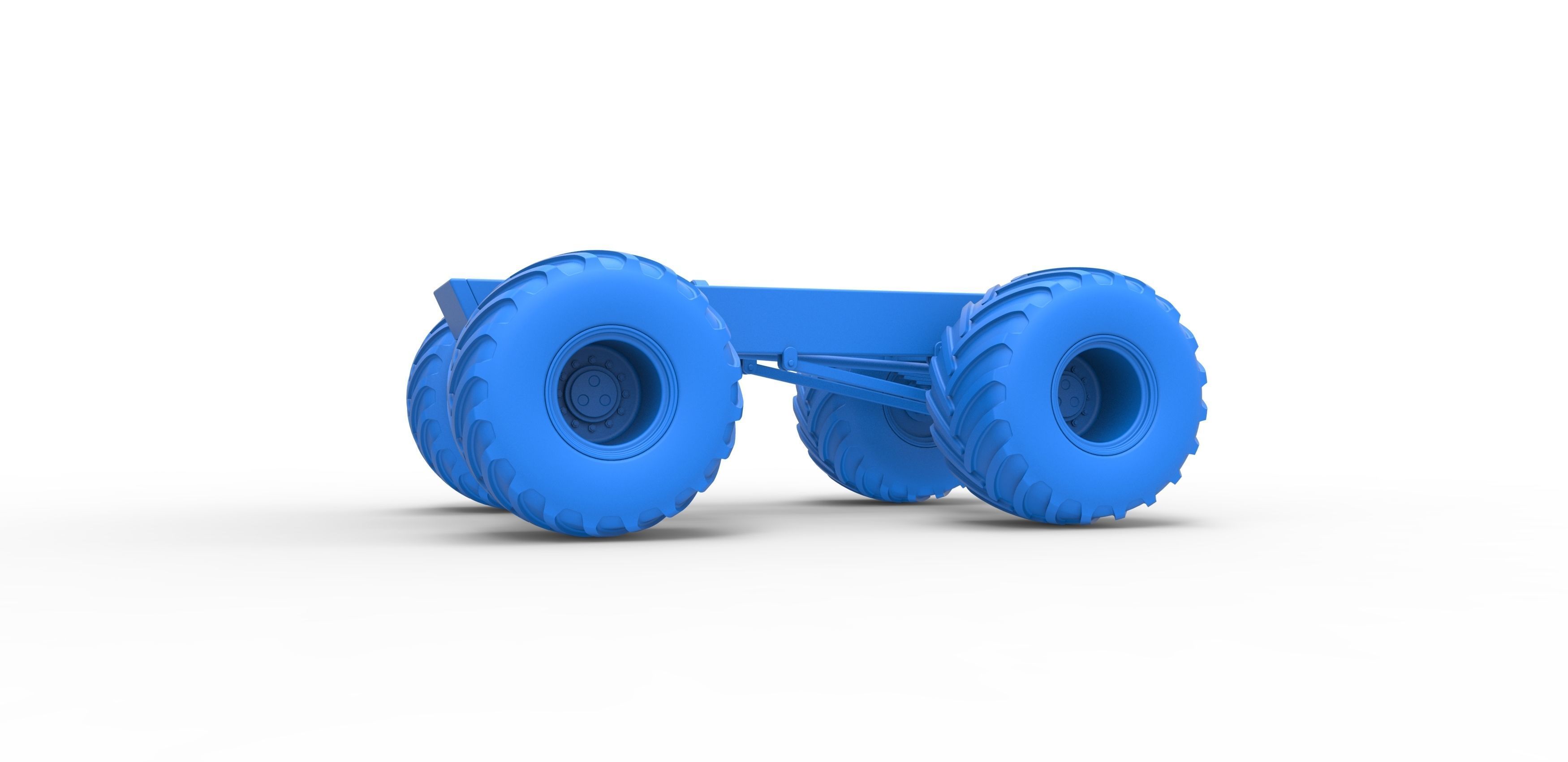 Old school monster truck chassis Scale 1 to 25 3D print model_15