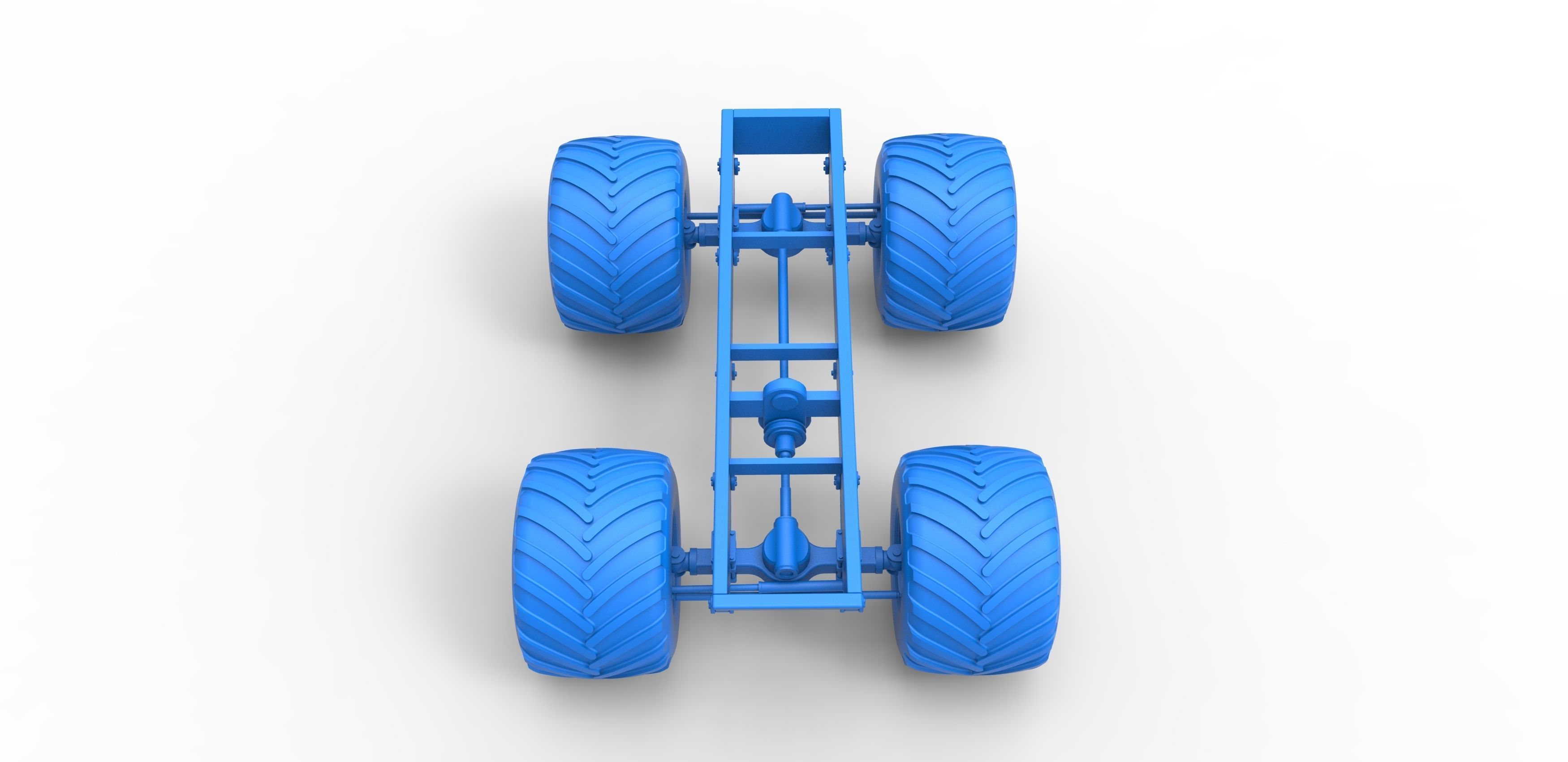 Old school monster truck chassis Scale 1 to 25 3D print model_19