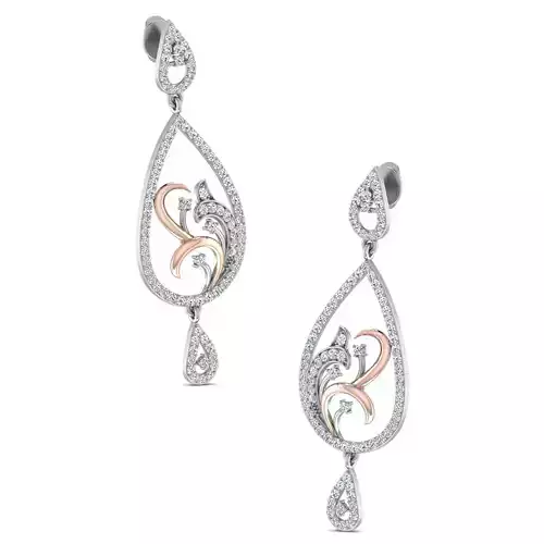 Women earrings 3dm stl render detail