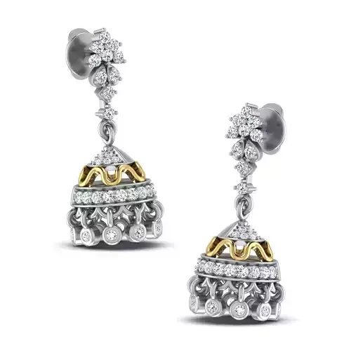Women earrings 3dm stl render detail