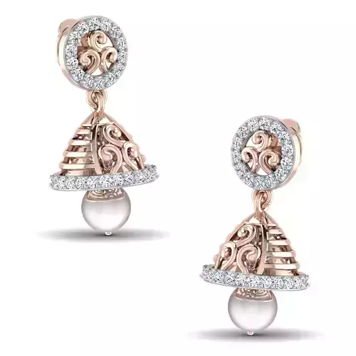 Women earrings 3dm stl render detail