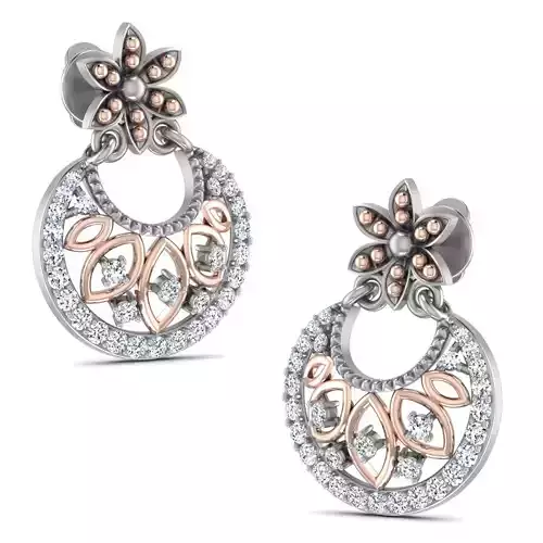 Women earrings 3dm stl render detail