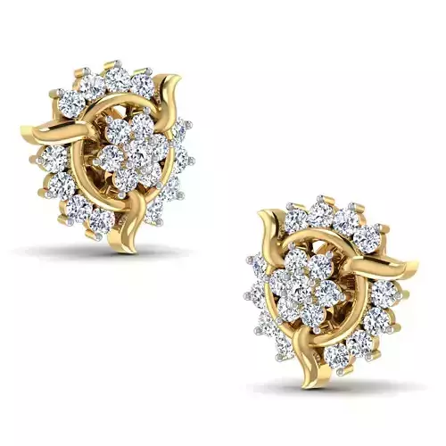 Women earrings 3dm stl render detail